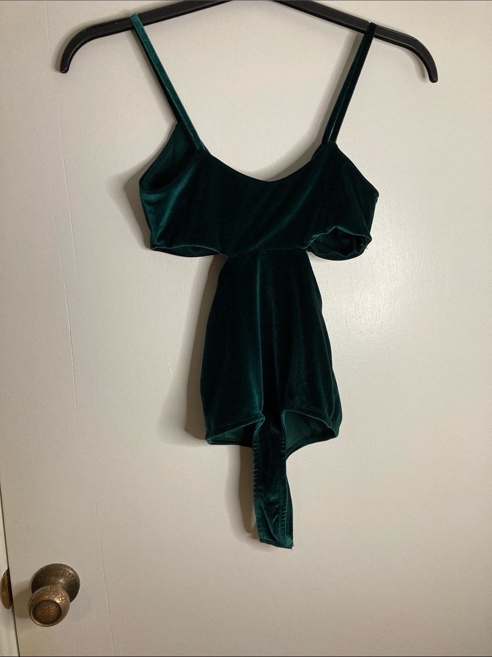 Emerald Velvet Tie-Front Bodysuit - Women